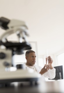 Male technician working in laboratory.