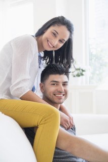 Portrait of happy, young couple.