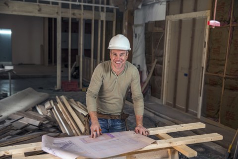 Businessman wearing cowboy hat
