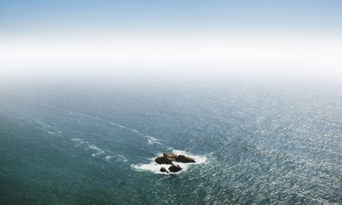 Small island on Atlantic Ocean. Sintra, Portugal.