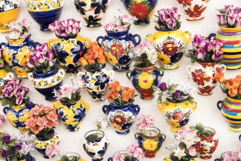Pottery at market. Mijas, Spain.