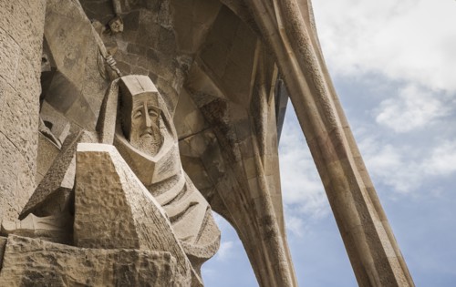 Detail of Sagrada Familia Church by Antonio Gaudi. Barcelona, Spain.