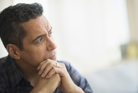 Mature man thinking.