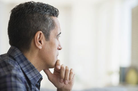 Profile of mature man.