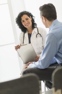Doctor talking with patient.
