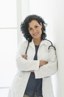 Portrait of smiling female doctor.
