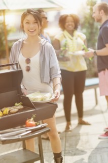 Group of friends enjoying barbeque.
