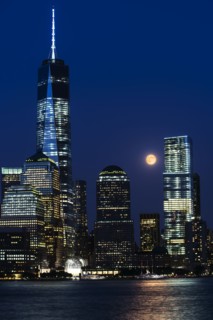Cityscape at night. New York City, New York.