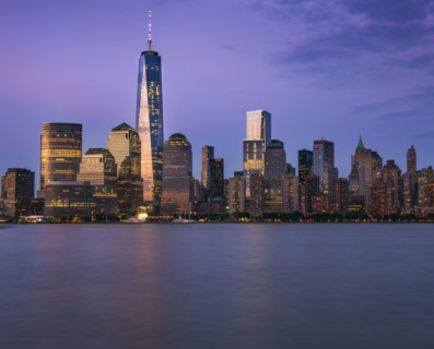 Cityscape at dusk. New York City, New York.