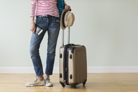 Woman ready to go on vacations.