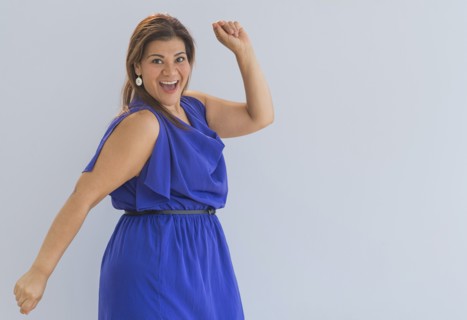 Portrait of happy woman.