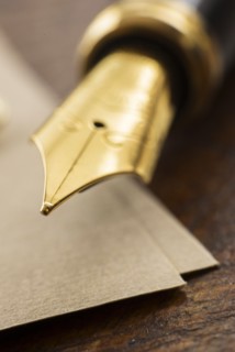 Close up of fountain pen.