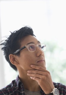Portrait of man contemplating.