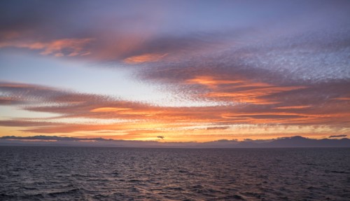 Mediterranean Sea at sunset. Spain, Mediterranean Sea.