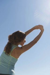 Young woman exercising.