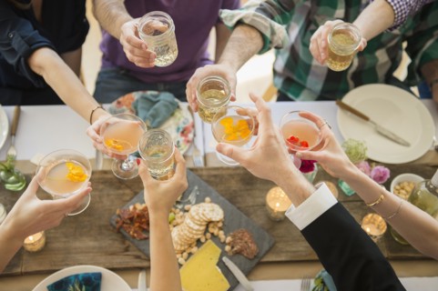 People toasting at party