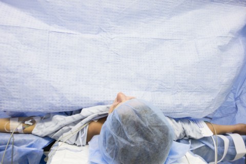 Woman at hospital