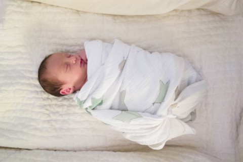 Newborn girl sleeping
