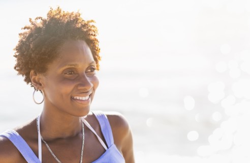 Portrait of woman on beach