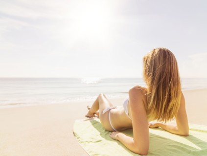 Woman relaxing on beach