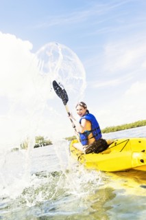 Woman kayaking