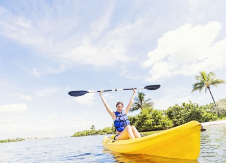 Woman kayaking