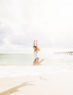 Happy woman on beach