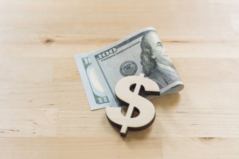 Dollar banknote and dollar symbol