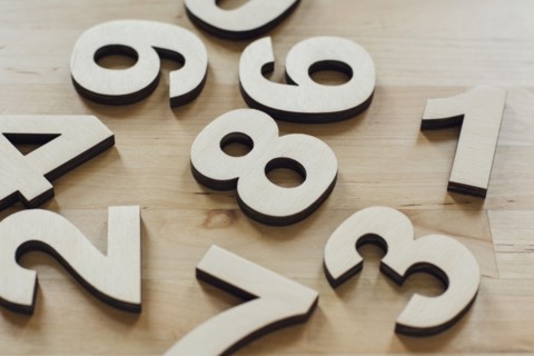 Wooden numbers