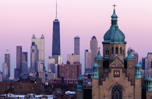Saint Nicholas Ukrainian Catholic Cathedral and downtown district