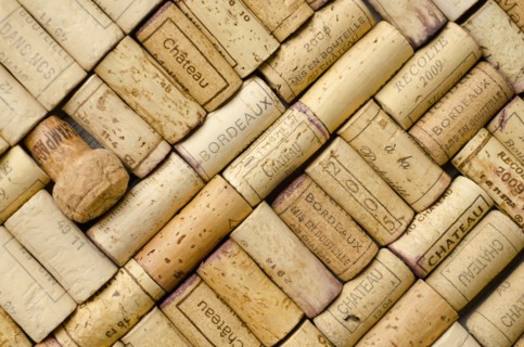 Full frame of wine corks