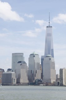 Skyline of New York City with Freedom tower