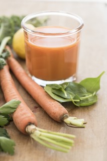 Studio shot of carrot juice.