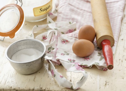 Studio shot of cake ingredients.