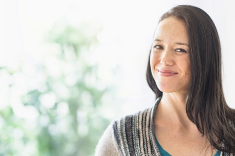 Portrait of smiling brunette.