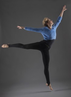 Studio shot of female ballet dancer.