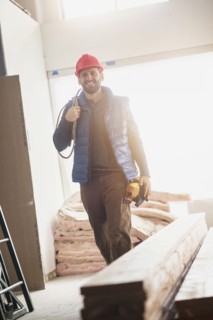 Smiling construction worker.