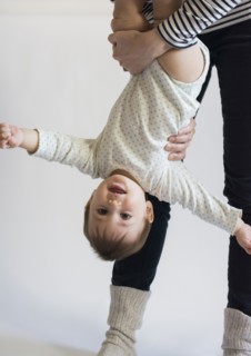 Girl (12-17 months) playing with her mom
