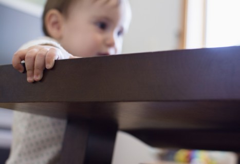 Baby girl (12-17 months) standing up