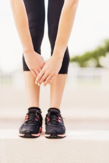 Legs of exercising woman