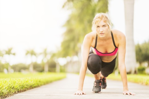 Woman exercising outdoors
