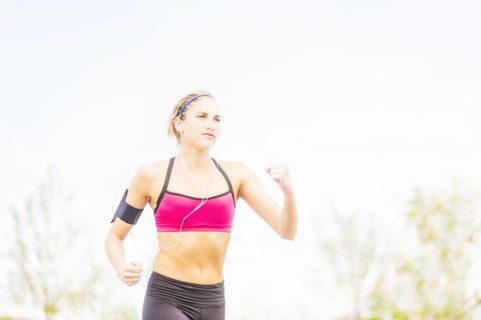 Young woman jogging in park