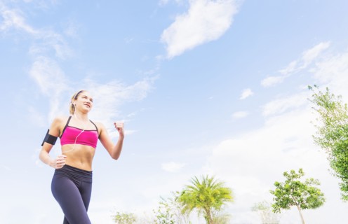 Young woman jogging in park