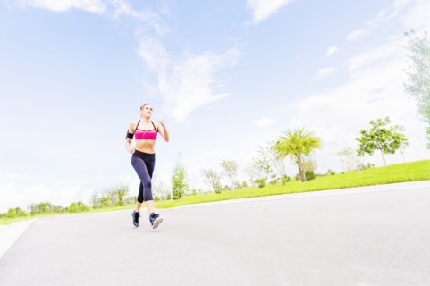 Young woman jogging in park