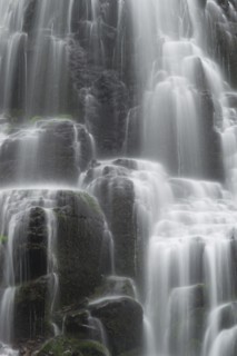 Close-up of rocky waterfall