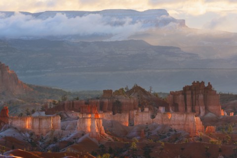 Pinnacles canyon at sunset