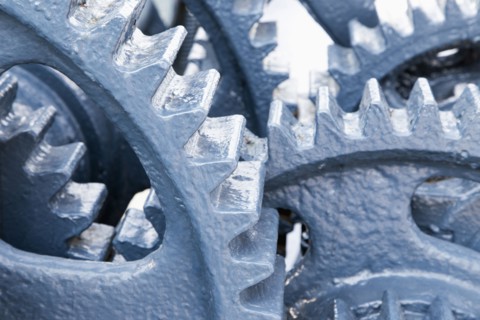 Close-up of metal gears