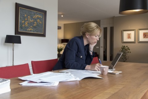 Businesswoman working art home