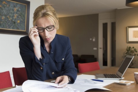 Businesswoman working art home