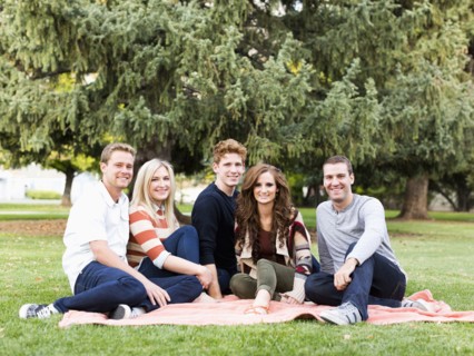 Portrait of friends in park